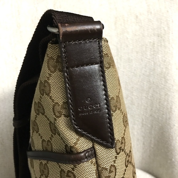 Authentic GUCCI unisex crossbody bag brown monogram canvas - Picture 11 of 15